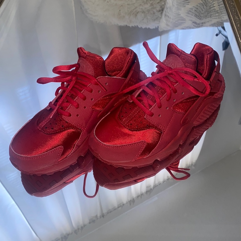 Red Nike Huarache Sneakers